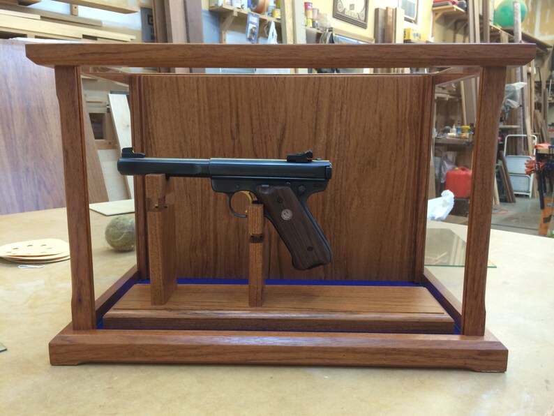 Pistol/gun Display Case Wood and Glass Brazilian Cherry Case Only Stand