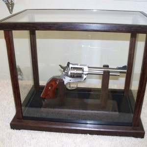 Pistol/Gun Display Case Wood and Glass - Peruvian Walnut - Case Only - Stand Sold Separately - Case is Available in Other Woods