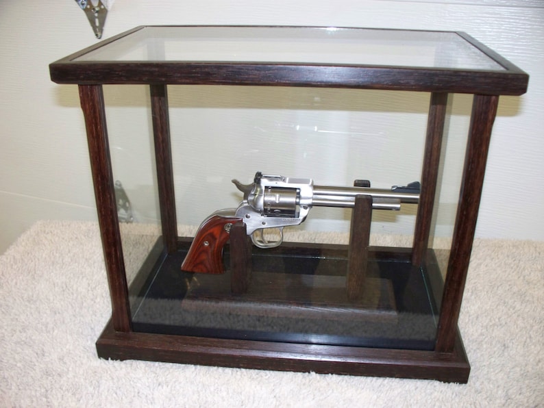 Pistol/gun Display Case Wood and Glass Peruvian Walnut Case Only Stand