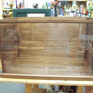 Wood and Glass Display Case for Model Ships, Swords, Rifles, Artwork/Stautes -  Dark Walnut - Available in Cherry, Mahogany, Oak, and Maple