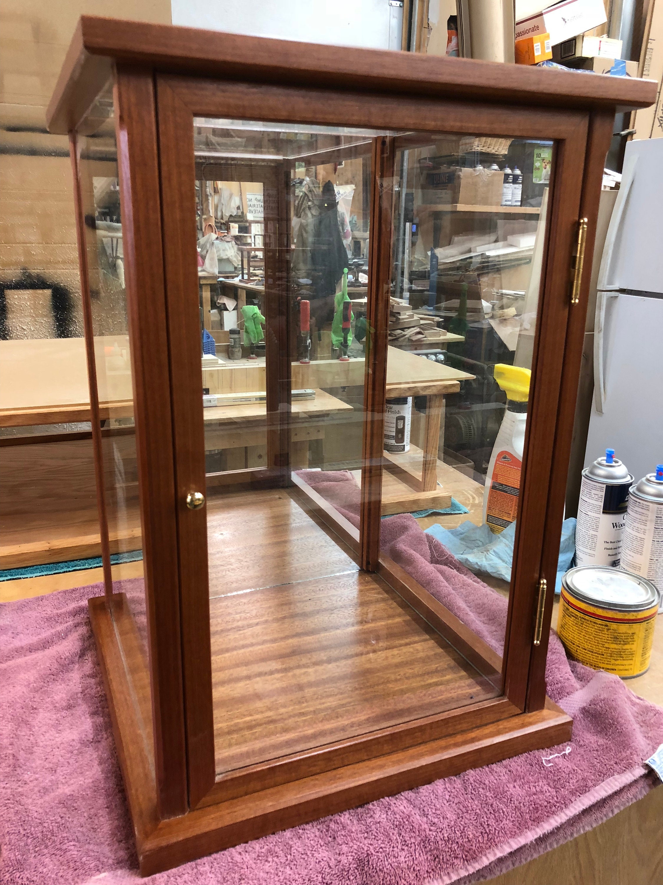 Black Lacquer Lighted Rotating Display Case for Basketball - Chameleon  Woodcrafting