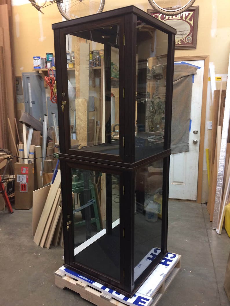 Wood / Glass Display Case Set for Figurines Statues Vases Etsy