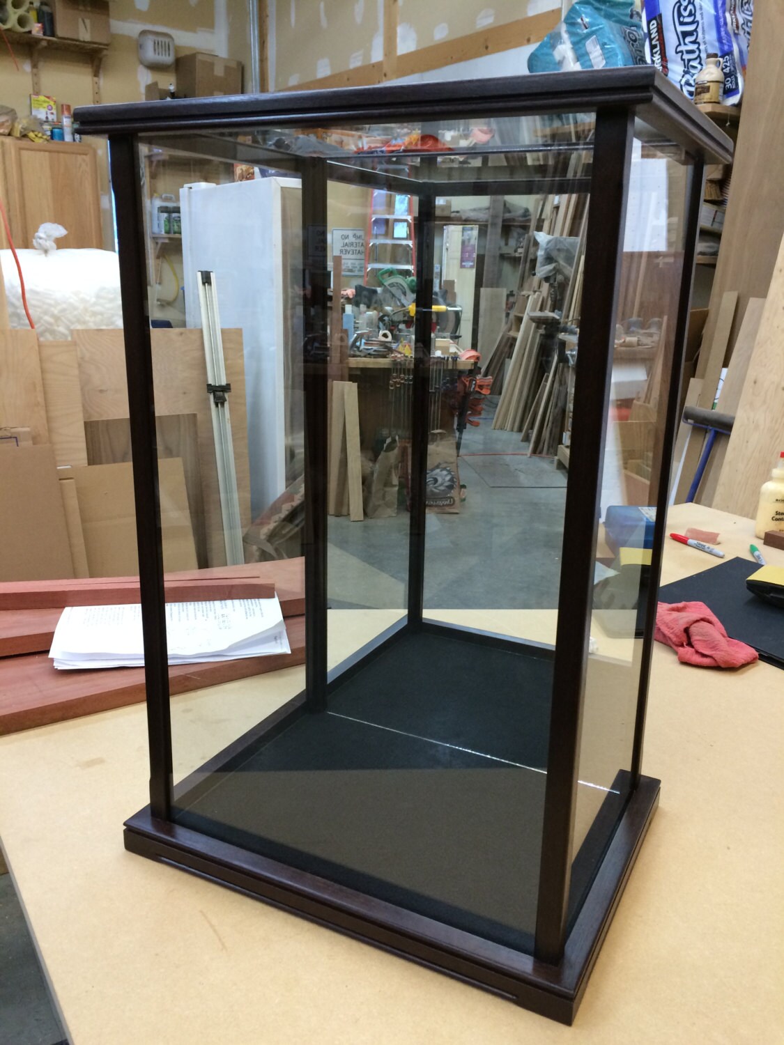 Wood and Glass Display Case for Statues Dolls Hierlooms Vases