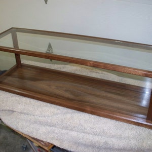 Wood and Glass Display Case for Model Ships, Swords, Rifles -  American Dark Walnut - Also available in Cherry, Mahogany, Oak, and Maple