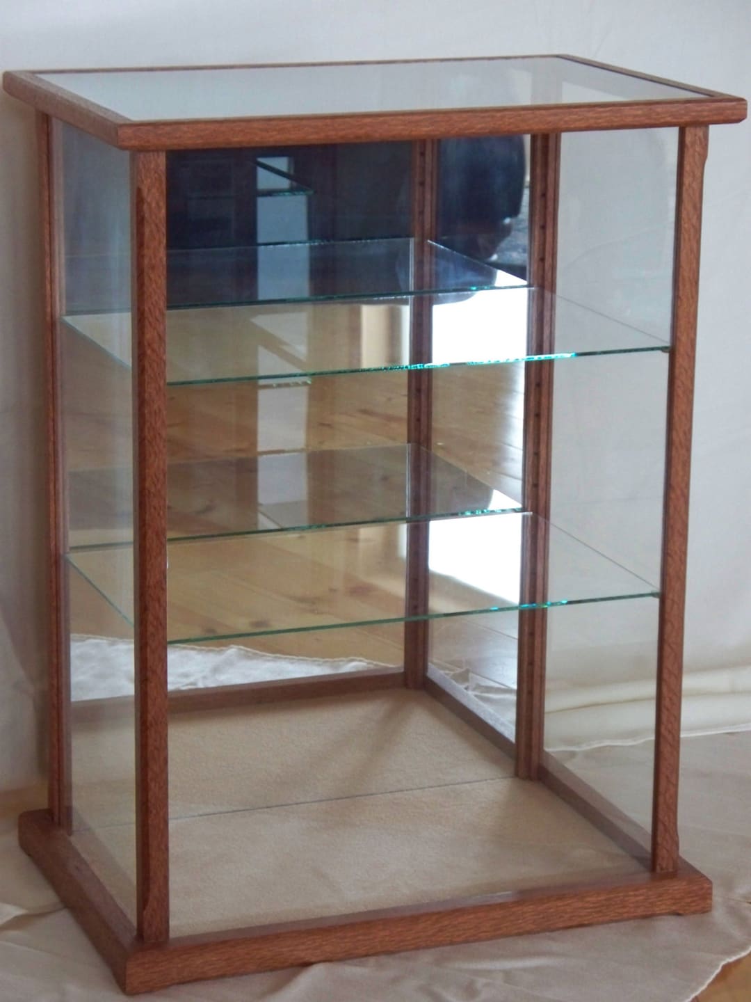 Wood and Glass Display Case for Miniatures, Models, Crystal Figurines