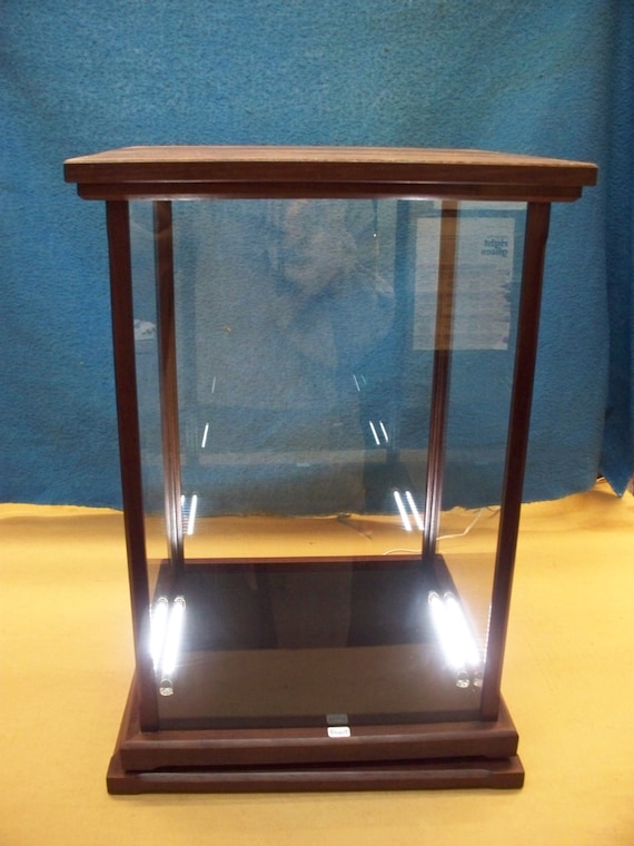 Wood And Glass Swivel With Light Display Case For Dolls - Glass Doll Display Case Wood And Glass Swivel With Light Display Case For Dolls - Glass Doll Display Case