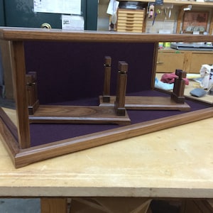 Dual Pistol/Gun Display Case Wood and Glass - Walnut -  Case Only - Stands Sold Separately - Case is Available in Other Woods