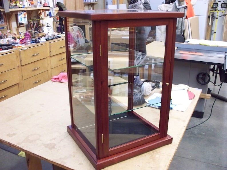 Wood / Glass Display Case for Collectables Blood Wood other Exotic Wood Options Available Etsy