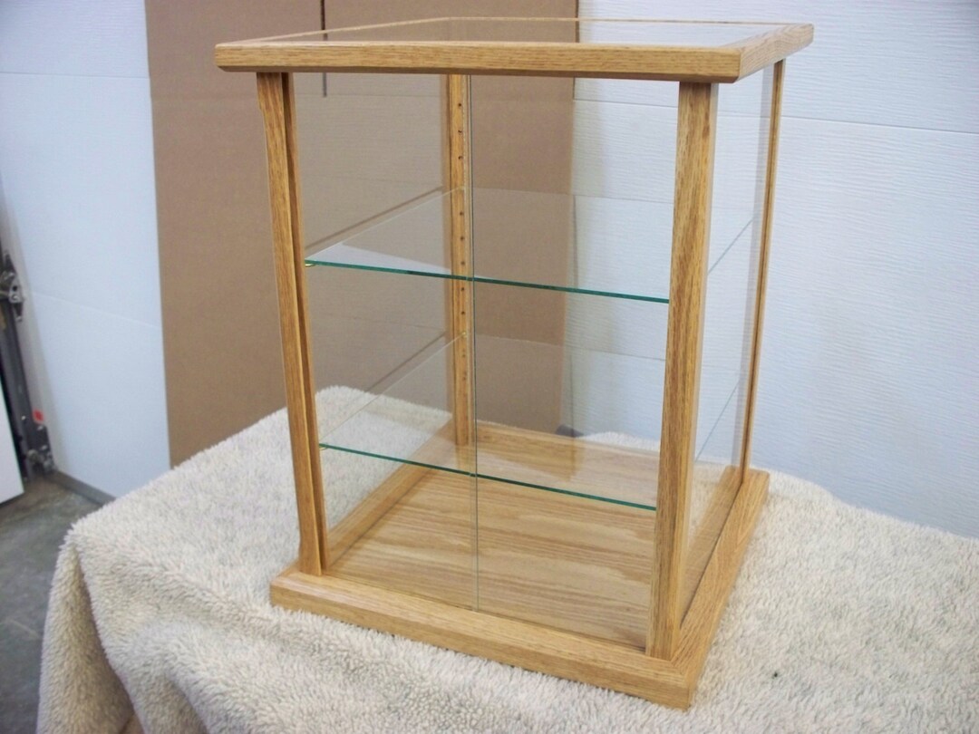 Wood and Glass Doll Display Case Red Oak Mahogany, Cherry, Maple, Oak