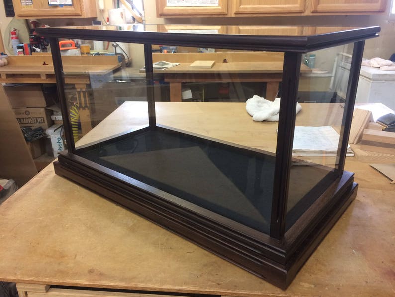 Wood and Glass Samuri Sword Display Case With Base Walnut Etsy