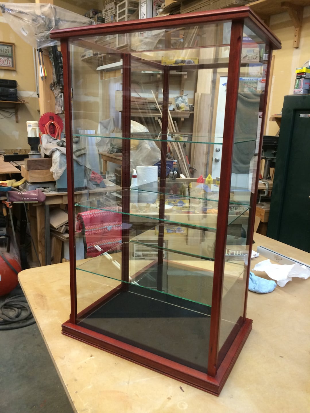 Wood / Glass - Display Case for Collectables -- Blood Wood Wood / Glass - Display Case for Collectables -- Blood Wood