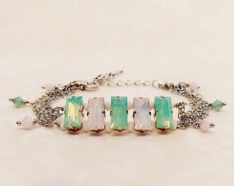 Pacific and Rose Water Opal Bracelet, Pacific Opal Bracelet, Rose Water Opal Bracelet