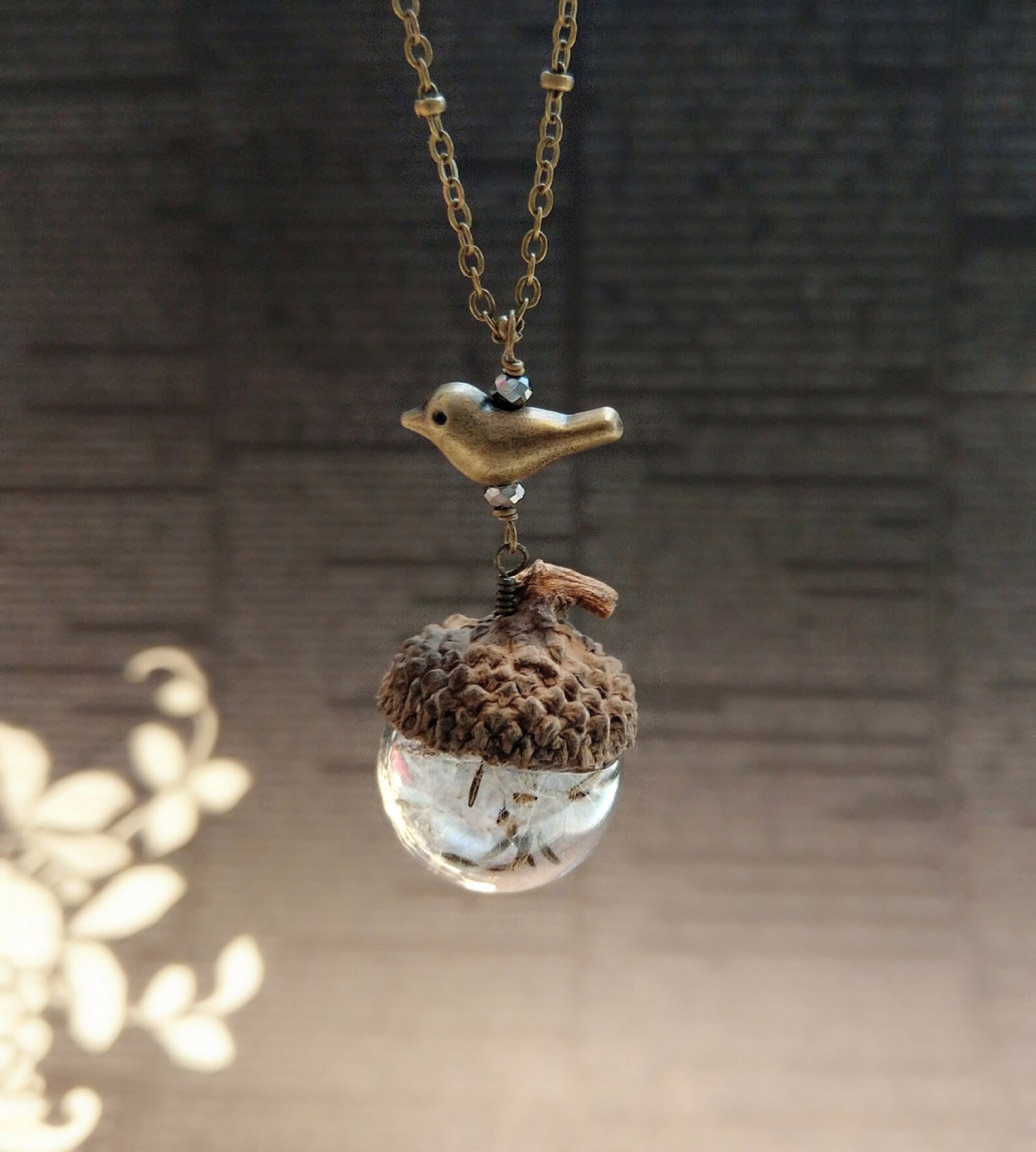 Real Dandelion Glass Globe Necklace Dandelion Wish Necklace Etsy