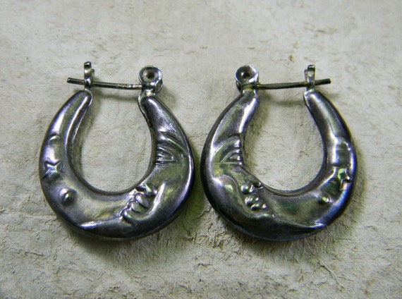 Vintage Celestial Earrings | Man in the Moon Earri