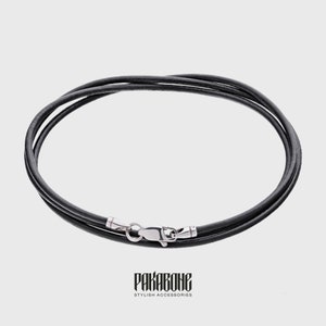 Necklace - Genuine Leather Cord for Pendant with a Silver Clasp 000-961