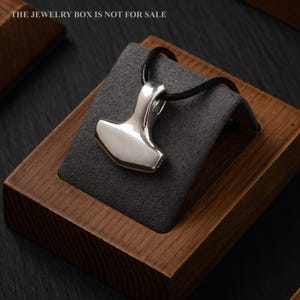 925 Silver Mjolnir Necklace, Minimalist Viking Thor Hammer Pendant, Norse Protection Amulet, Scandinavian Viking Jewelry Gift