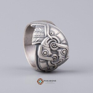 Viking Ring with Odin's Ravens Hugin and Munin Norse Mythology Viking Jewelry for Men and Women art. 001-354 image 6