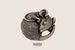 Bronze Miniature Sleeping Mouse - Animal Sculpture Mouse - Collectible Figurine Netsuke Style - Statuette Miniature - Pendant Mouse 001-576 
