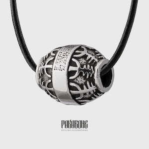 925 Silver Viking Necklace Helm of Awe - Icelandic Magical Stave Pendant - Norse Runic Pendant - Viking Jewelry Gift Men Women - 001-214