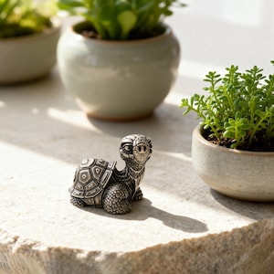 Lucky Bronze Turtle Statue, Symbol of Longevity and Protection, Small Desk Decor Gift, Handmade Animal Figurine, Unique Home Accent