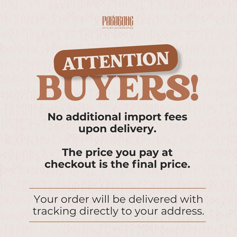 a message that reads "ATTENTION BUYERS! No additional import fees upon delivery. The price you pay at checkout is the final price. Your order will be delivered with tracking directly to your address."