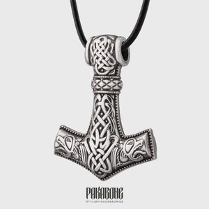 Mjolnir Pendant Size Large - Viking Jewelry - Thor&#39;s Hammer Necklace - Norse Jewelry - Mjolnir Necklace Men Women - Nordic Necklace 000-753