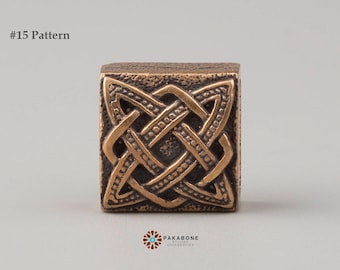 Scandinavian Pattern Bronze Charm for Custom Viking Bracelet Midgard | Create Your Own Unique Charm Link Bracelet | Leather Charm Bracelet