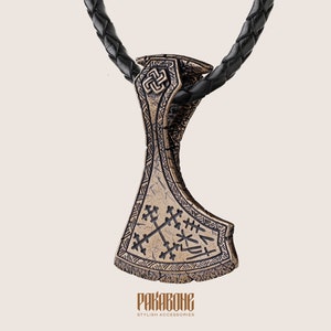 Viking Axe Necklace - Norse Pendant Bronze Axe - Slavic Axe - Slavic Jewelry - Perun's Axe - Viking Jewelry for Men Women - 001-701