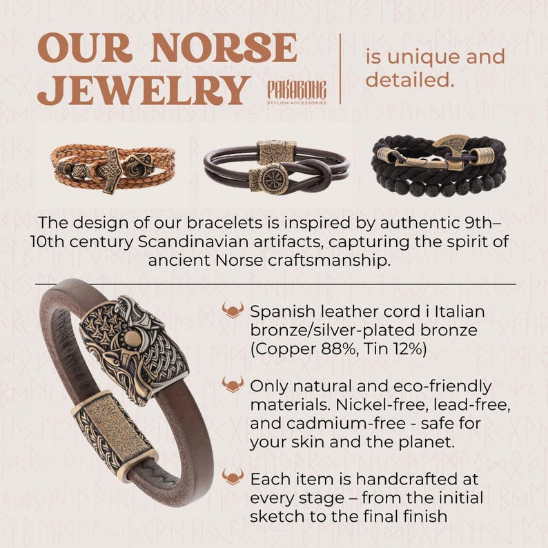 Viking Axe Bracelet Set, Perun Axe Lava Stone Bracelets, Norse Warrior Jewelry, Yule Gift for Him image 4