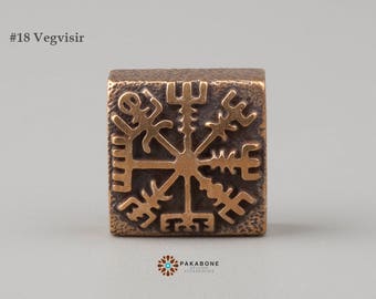 Berloque de bronze Vegvisir para pulseira Viking Midgard - Crie uma pulseira Viking exclusiva Midgard 000-870