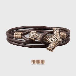 Wikinger-Armband mit Thors Hammer Geschenk für Männer und Frauen Armband Mjölnir für Sie und Ihn Wikinger Nordischer Schmuck 000-698