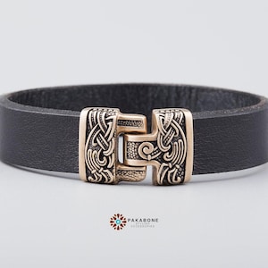 Leather Strap With Bronze Clasp For Viking Bracelet - Create Yourself Unique a Viking Bracelet Asgard 001-365