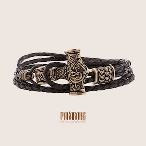 Wikinger-Armband mit Thors Hammer Geschenk für Männer und Frauen Schutz Mjölnir Armband für Sie und Ihn Wikinger Schmuck 001-622