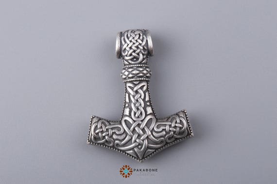 Extra Grande Mjolnir Thor/'s Hammer Colgante Collar Joyería Viking Norse Estilo