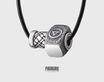 Ciondolo In Argento Sterling Nordico Nordico Del Martello Di Thor Mjolnir
