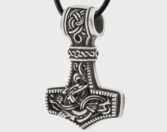 Bronzen Viking-ketting Mjolnir Mammen-stijl - Thor's Hammer-hanger voor mannen en vrouwen - Noorse Viking Noordse sieraden cadeau voor hem en haar 001-879