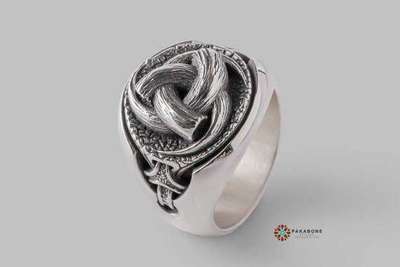 Mens 925 Sterling Silver Celtic Triskelion Norse Mammen Vikings Pendant Necklace