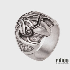 Viking Ring Odin&#39;s Raven -  Crow Ring Norse Style - Viking Jewelry for Men Women art 001-221