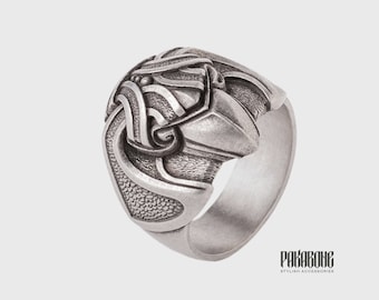 Viking Ring Odin's Raven -  Crow Ring Norse Style - Viking Jewelry for Men Women art 001-221
