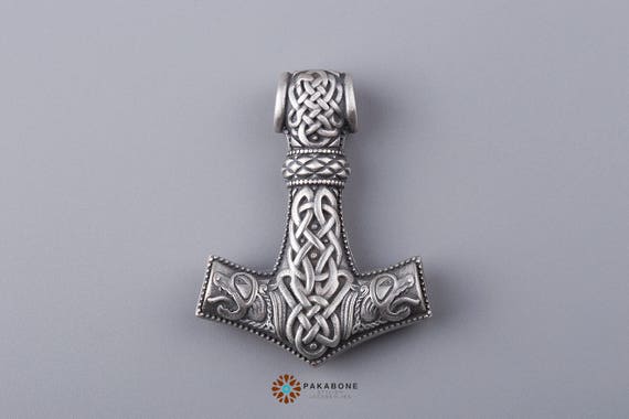 Extra Grande Mjolnir Thor/'s Hammer Colgante Collar Joyería Viking Norse Estilo