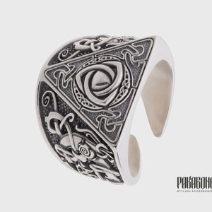 Viking Ring Triquetra - Viking Jewelry Mammen Style- Nordic Ring - Pagan Jewelry - Norse Ring for Men Women - art 001-688