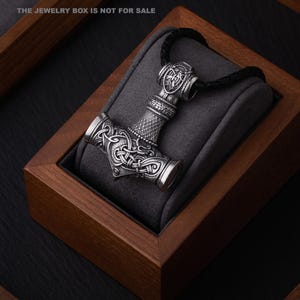 Mjölnir Anhänger Extra Groß - Thors Hammer Halskette - Wikinger Schmuck - Mjölnir Anhänger für Männer Frauen - Wikinger Halskette - 001-572
