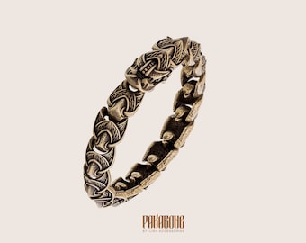 Viking Bracelet Jormungandr Dragon Ouroboros Midgard Serpent Norse Armband Gift For Men and Women Nordic Scandinavian Pagan Jewelry  001-592