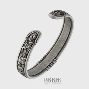 Viking Bracelet - Nordic Metal Arm Ring - Norse Cuff - Norse Art Jelling Style - Pagan Jewelry for Men Women 001-486