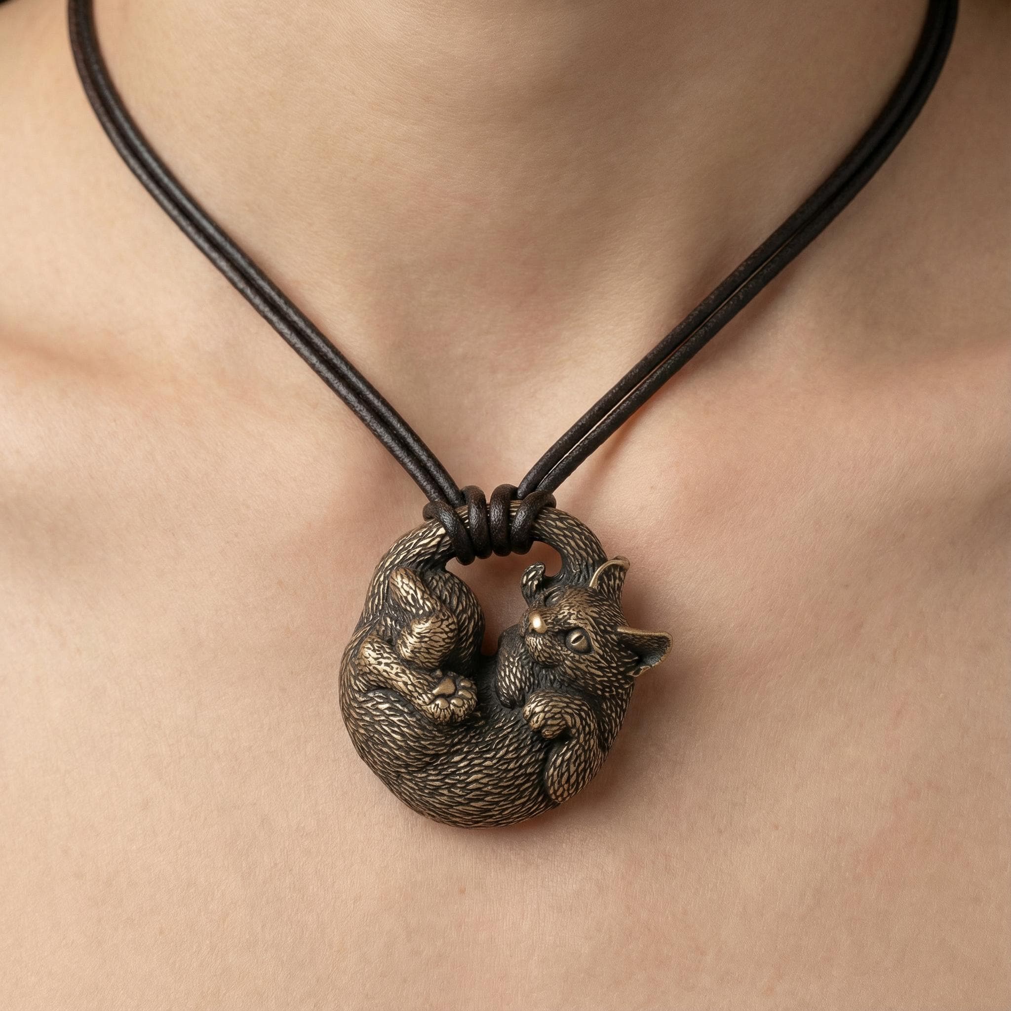 Netsuke Cat - Etsy