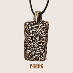 Bronze Viking Necklace in Mammen Style - Norse Pendant Gift for Men and Women - Viking Jewelry Norse Art Unique Design - 001-206