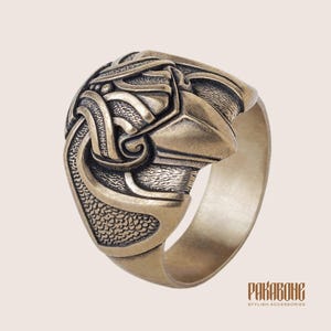 Viking Ring Odin's Raven - Norse Ring with Odin's Crow - Viking jewelry for Men Women art 001-220