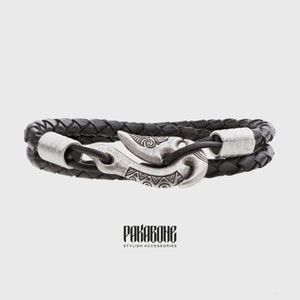 Ocean Bracelet Maori Armband with Fishing Hook Hei Matau for Men Women Polynesian Nautical Surfer Beach Jewelry Gift for Him and Her 001-504