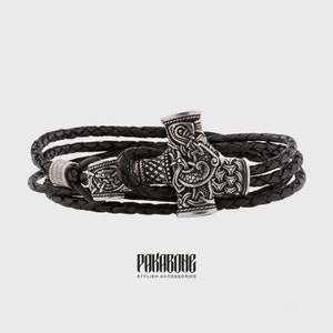 Wikinger-Armband mit Thors Hammer Geschenk für Männer und Frauen Schutz Mjölnir Armband für Sie und Ihn Wikinger Schmuck 001-621