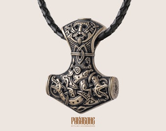 Thor's Hammer Necklace Size Extra Large - Mjolnir Pendant - Viking Jewelry for Men Women - Mjolnir Necklace - Viking Necklace - 001-712